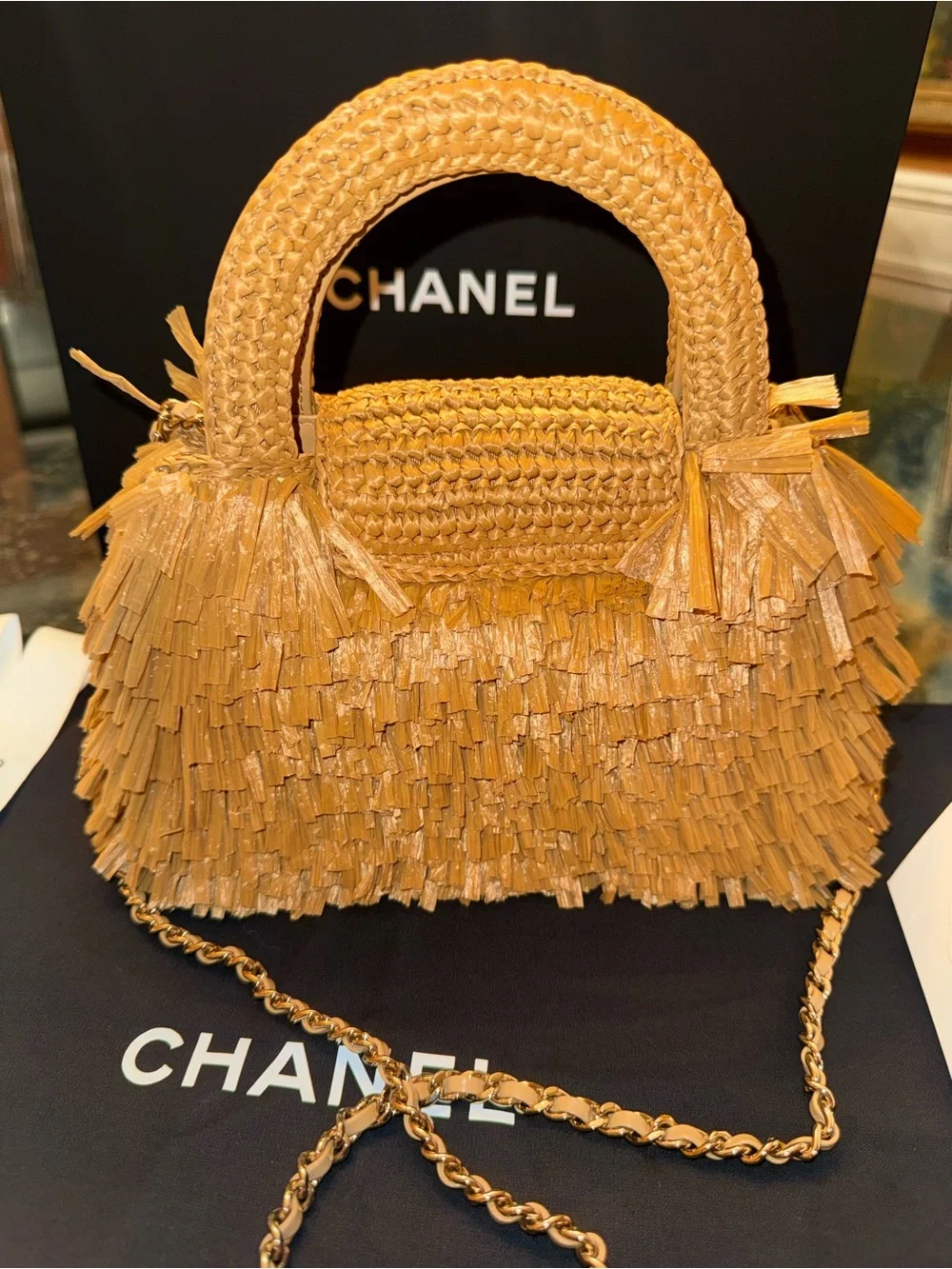 Chanel Raffia MINI shopper bag 2026 NWT
